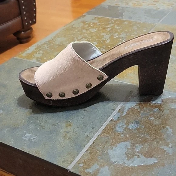 Jeffrey Campbell - Dlight-F Pink Calf Hair Riveted Platform Sandals Womens - 9M - Picture 6 of 13